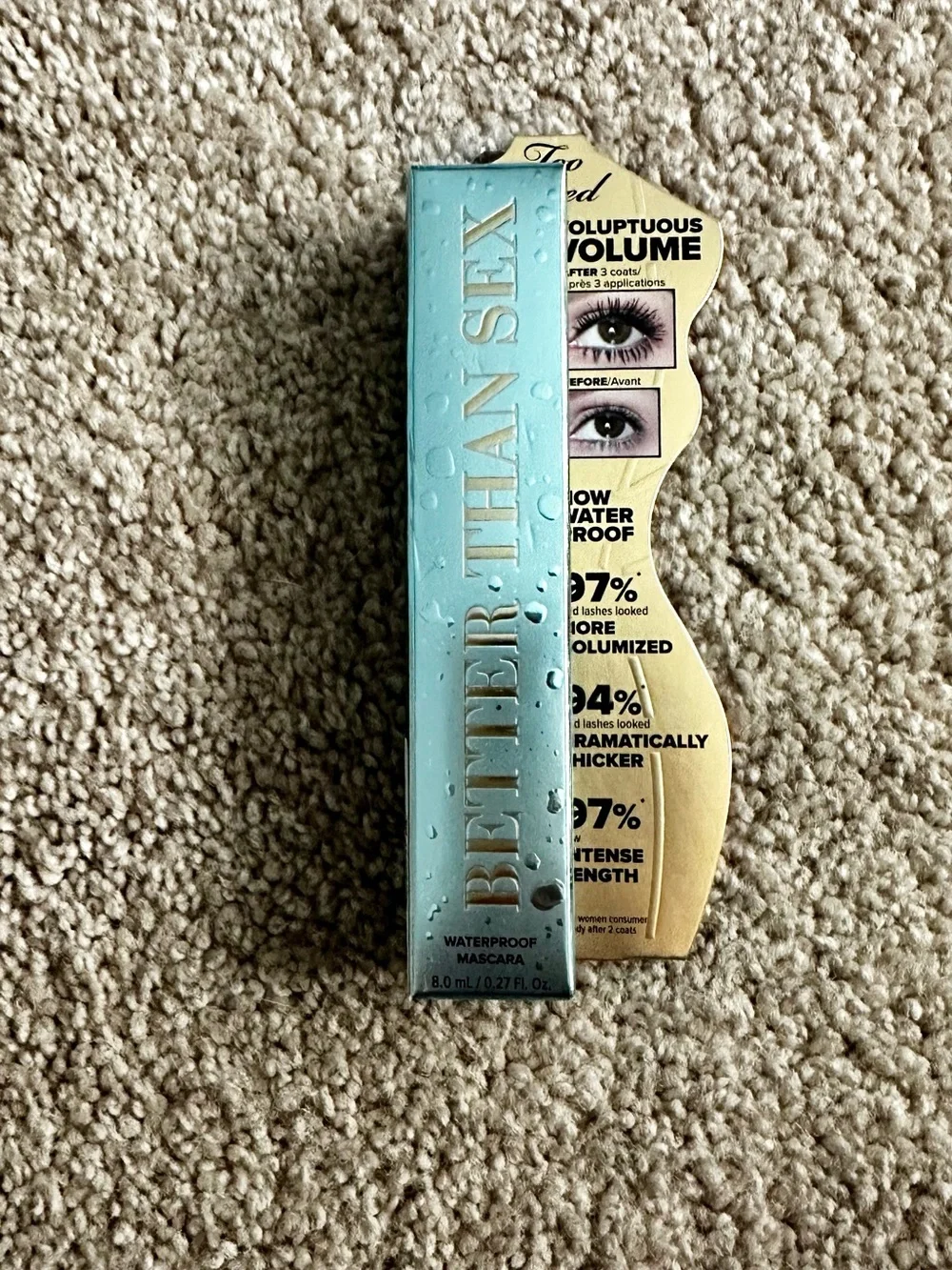 Too Faced Mascara Better Than Sex Waterproof, Naturally and Original formulas